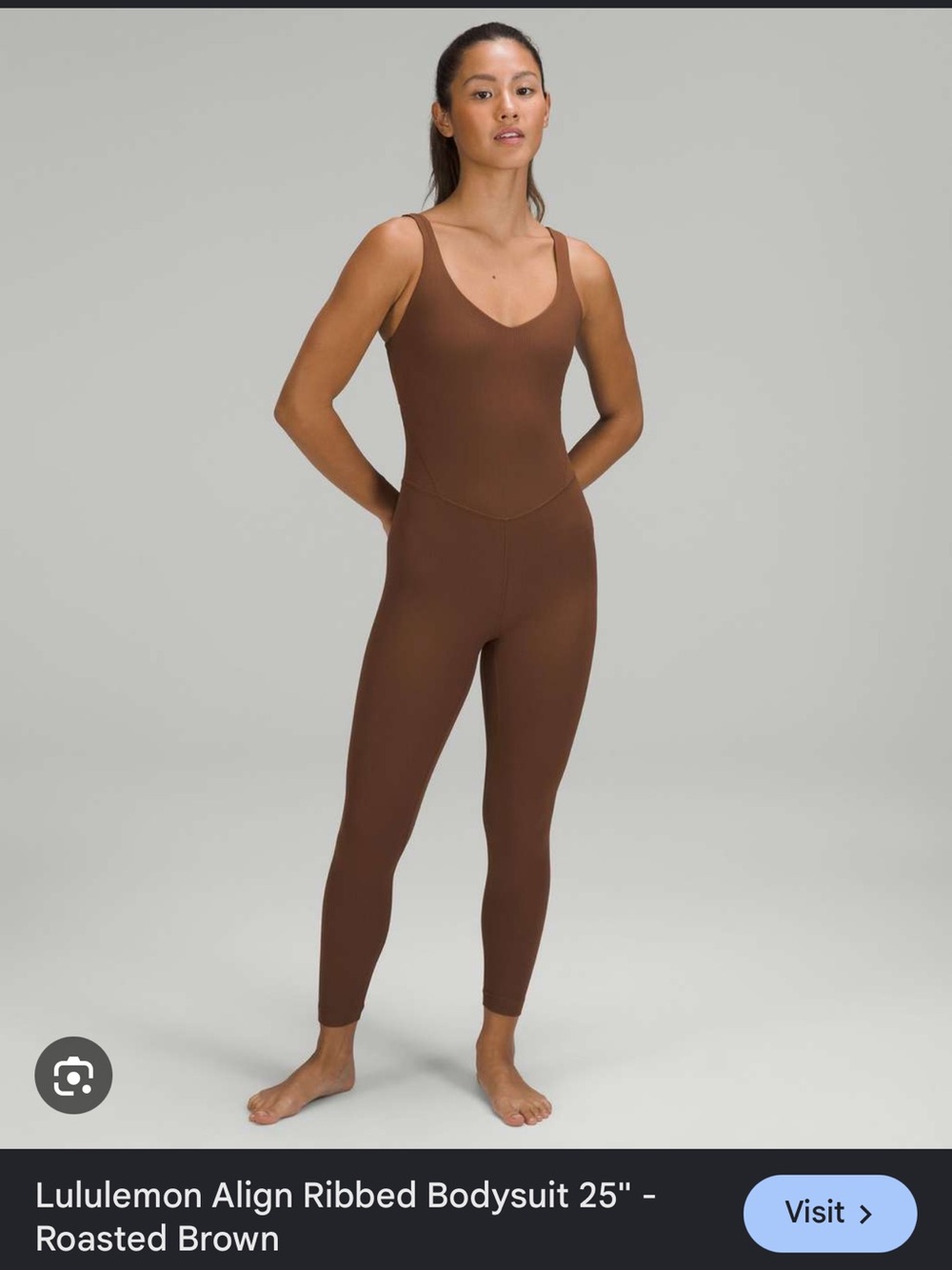 Sleeveless V-Neck Brown Jumpsuit